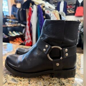 Frye Veronica Flex Harness Black Leather Moto Boots Women’s 8.5
